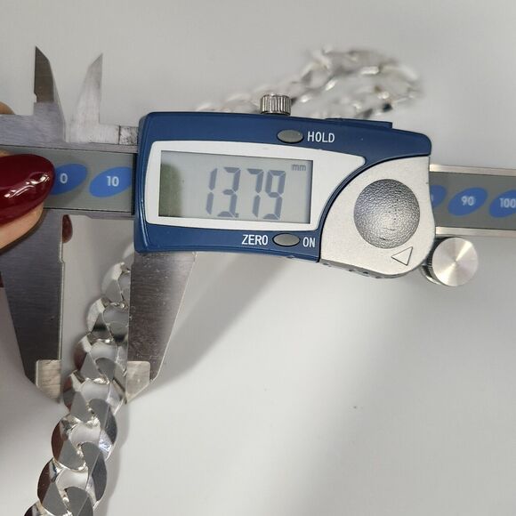 925 Sterling Silver Cuban Chain Necklace 26" - Picture 3 of 8